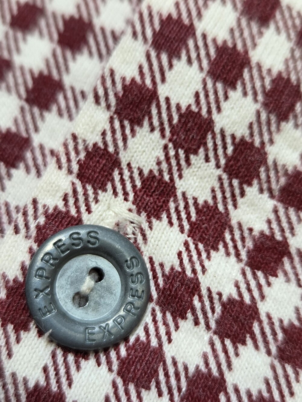 Vintage Burgundy Gingham Sleeveless Shirt - Picture 16 of 16